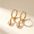 Raqdennia 18K Gold Plated Teardrop Earrings Daily Wear Gift on Birthday Anniversary Christmas Valentines’ Day Mother’s Day