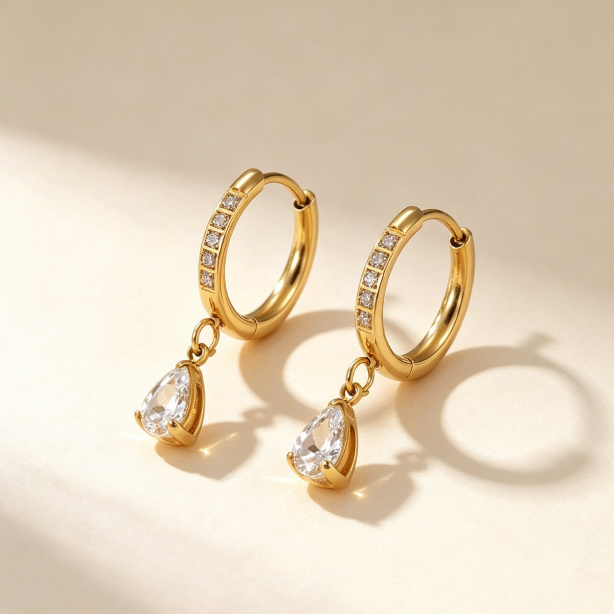 Raqdennia 18K Gold Plated Teardrop Earrings Daily Wear Gift on Birthday Anniversary Christmas Valentines’ Day Mother’s Day