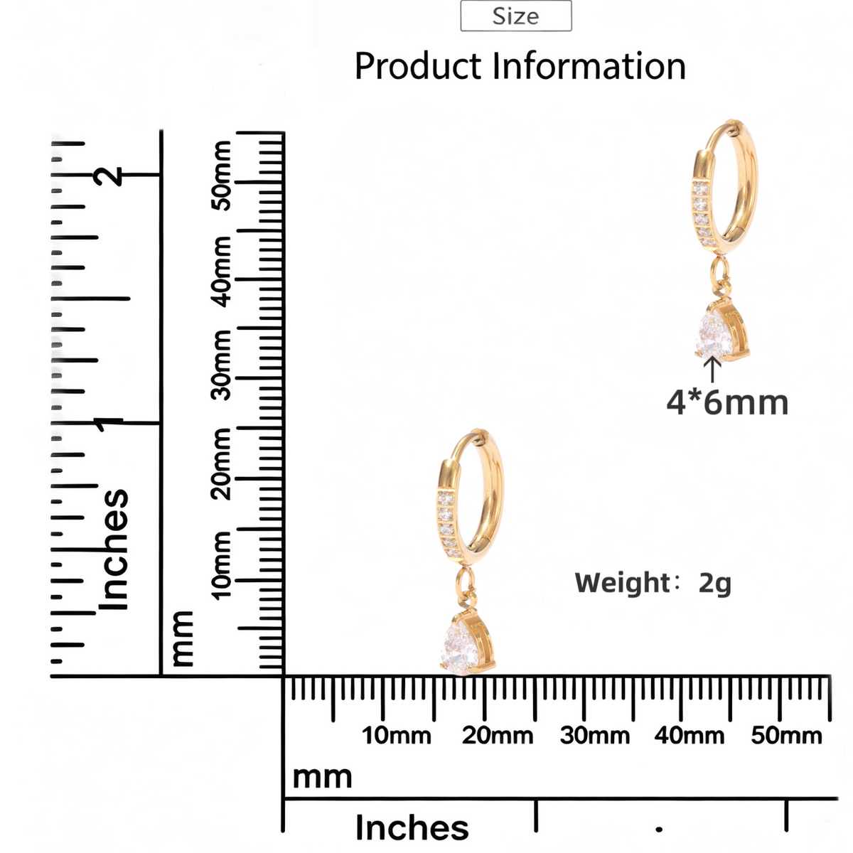 Raqdennia 18K Gold Plated Teardrop Earrings Daily Wear Gift on Birthday Anniversary Christmas Valentines’ Day Mother’s Day