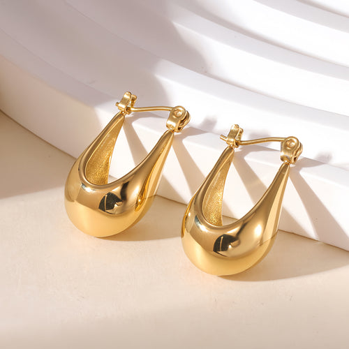 Teardrop Wide Click Hoop Earrings Daily Wear on Birthday Anniversary Christmas Valentines’ Day Mother’s Day