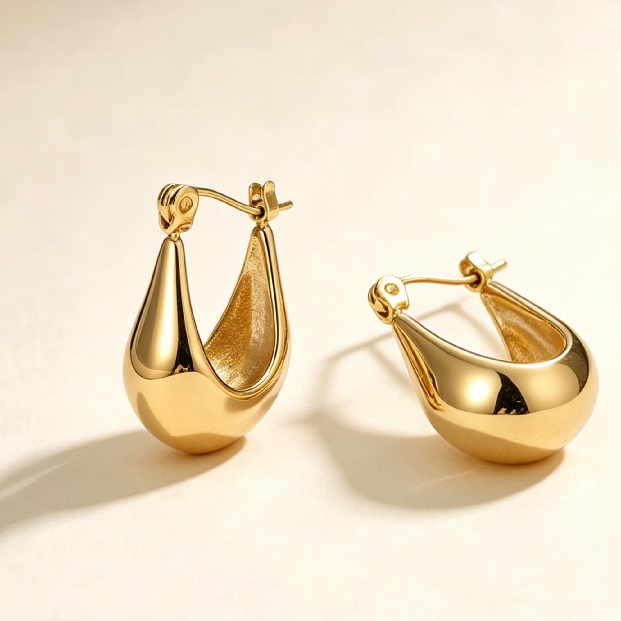 Teardrop Wide Click Hoop Earrings Daily Wear on Birthday Anniversary Christmas Valentines’ Day Mother’s Day