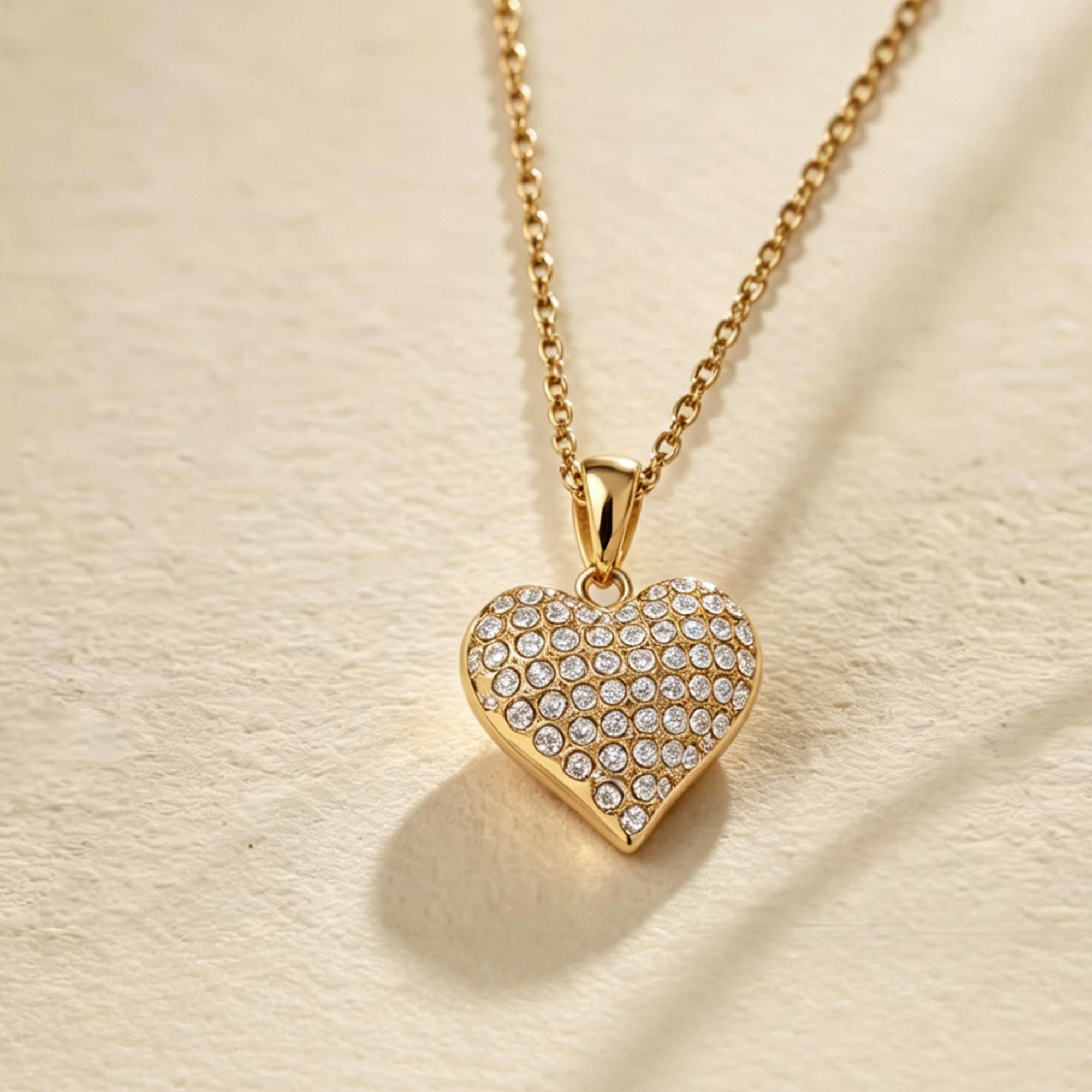 Raqdennia Dainty Love Pendant Necklace with Full Paved Simulated Diamonds Daily Wear Jewelry Gift on Birthday Anniversary Christmas Valentines’ Day Mother’s Day