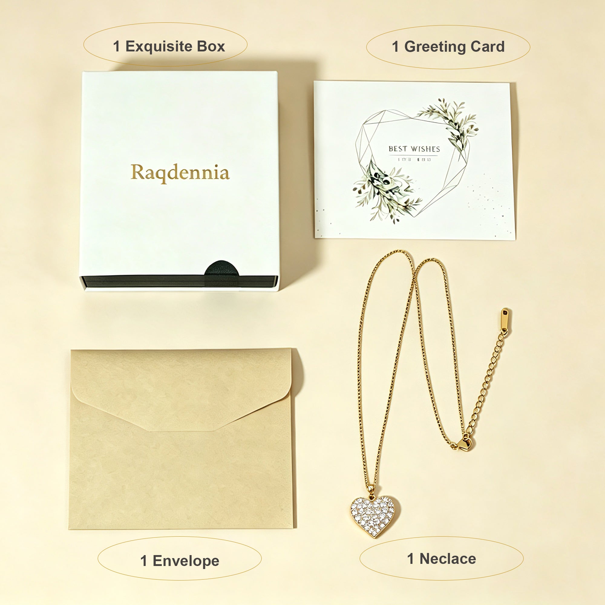 Raqdennia Dainty Love Pendant Necklace with Full Paved Simulated Diamonds Daily Wear Jewelry Gift on Birthday Anniversary Christmas Valentines’ Day Mother’s Day